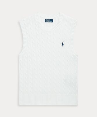 ＜POLO RALPH LAUREN WOMENS (Women)＞ケーブルニット　コットン　セーター　ベスト　ＷＭＰＯＳＷＥＮＣ０２１２２９