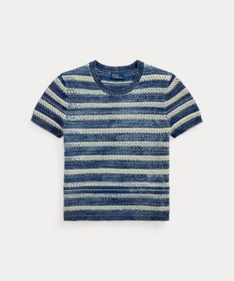 ＜POLO RALPH LAUREN WOMENS (Women)＞ストライプド　コットン　ショートスリーブ　セーター　ＷＭＰＯＳＷＥＮＣ０２１２３１