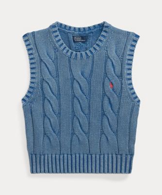 ＜POLO RALPH LAUREN WOMENS (Women)＞ケーブルニット　コットン　クロップド　セーター　ベスト　ＷＭＰＯＳＷＥＮＣ０２１２３５