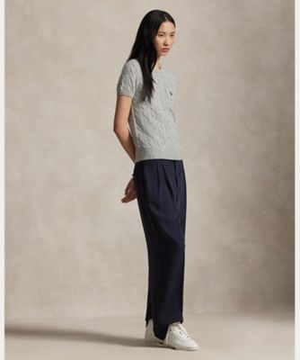 ケーブル ウールカシミヤ ショートスリーブ セーター