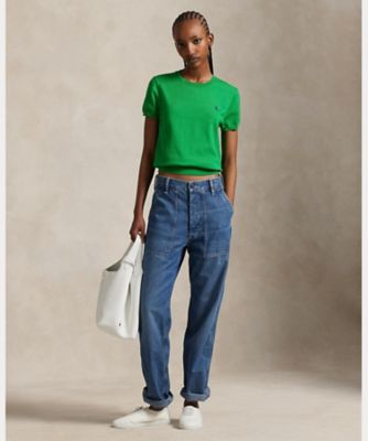 RALPH LAUREN ラルフローレン ショートスリーブ クルーネック セータ ショートスリーブ クルーネック セーター（ニット/セーター