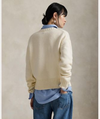 新品❤️近年モデル　ポロラルフローレン　ウールブレンドクルーネックセーター　XS Pロゴ ウールブレンド クルーネック セーター