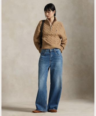 ポロラルフローレン ウール　ハーフジップ　セーター　現行品　サイズM ポロラルフローレン ウール ハーフジップ セーター 現行品 サイズM