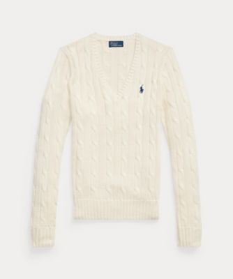 ＜POLO RALPH LAUREN WOMENS (Women)＞ケーブルニット　コットン　Ｖネック　セーター　ＷＭＰＯＳＷＥＮＣ０２１３３２