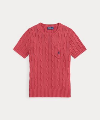 ＜POLO RALPH LAUREN WOMENS (Women)＞ケーブルニット　コットン　ショートスリーブ　セーター　ＷＭＰＯＳＷＥＮＣ０２１４９６