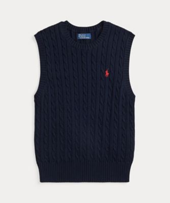 ＜POLO RALPH LAUREN WOMENS (Women)＞ケーブルニット　コットン　セーター　ベスト　ＷＭＰＯＳＷＥＮＣ０２１５１４