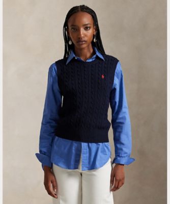 POLO RALPH LAURENポロラルフローレンのケーブルニットベスト　M/ 楽天市場】ポロ ラルフローレン ケーブル編み ベスト POLO RALPH