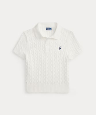 ＜POLO RALPH LAUREN WOMENS (Women)＞ケーブルニット　コットン　クロップド　ポロシャツ　ＷＭＰＯＳＷＥＮＣ０２１６２２