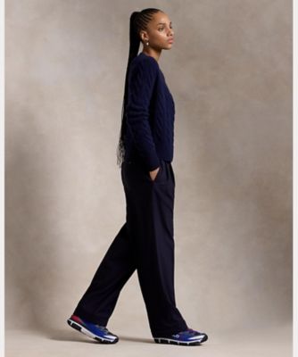 ケーブルニット ウールカシミヤ カーディガン