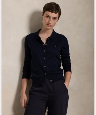 コットンブレンド Polo カーディガン