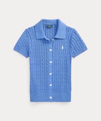 ＜POLO RALPH LAUREN WOMENS (Women)＞ケーブル　コットン　ショートスリーブ　Ｐｏｌｏ　カーディガン　ＷＭＰＯＳＷＥＮＤＷ２０３９８