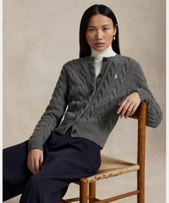 トップス nonnative OFFICER POLO CARDIGAN GRAY 2 ケーブルニット ウールカシミヤ カーディガン