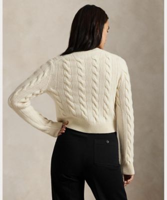 ケーブル ウールカシミヤ カーディガン