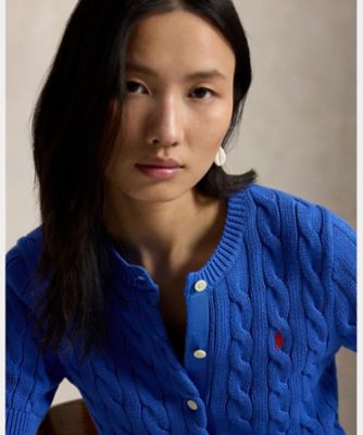 POLO RALPH LAUREN コットンニット  カーディガン ケーブルニット コットン ショートスリーブ カーディガン