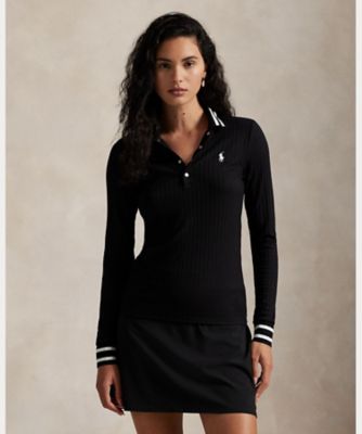 【POLO RALPH LAUREN】ロングスリーブ ポロシャツ　RLX RLX）スリム フィット リブニット ロングスリーブ ポロシャツ