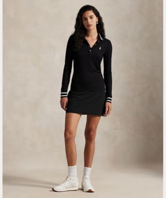 RLX）スリム フィット リブニット ロングスリーブ ポロシャツ