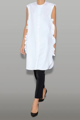 【新品タグ付き】YOKO CHAN ロングスリーブサイドラッフルコットンブラウス ノースリーブサイドラッフルコットンロングブラウス YCB―225