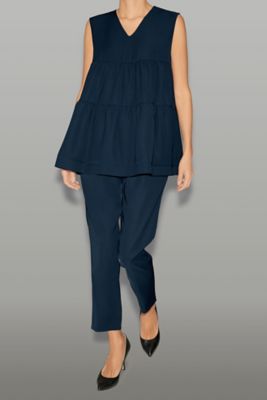 ヨーコチャン　ロングスリーブVネックボリュームブラウス ノースリーブVネックボリュームブラウス YCB―225―476 | YOKO