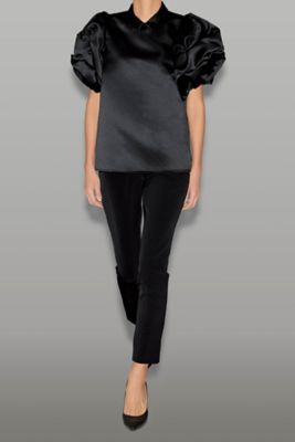 YOKOCHAN 黒 バルーンスリーブ チュニック40 YOKOCHAN 黒 バルーンスリーブ チュニック40 YOKOCHAN 黒