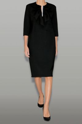 ボリュームラッフルパールスリットラインドレス YCD－425