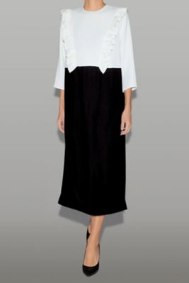 ロングスリーブフロントフリルラインドレス YCD－425－013