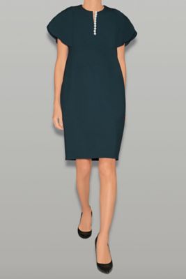 フレアスリーブパールスリットラインドレス YCD－923－866