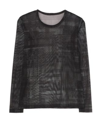 ＜Y’s (Women)＞ＴＵＬＬＥ　ＬＡＣＥ　ＰＲＩＮＴ　ＬＯＮＧ　ＳＬＥＥＶＥ　Ｔ　ＹＤーＴ１４ー９６６