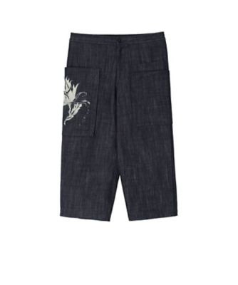 ＜Y’s (Women)＞Ｄｅｎｉｍ　Ｃａｃｔｕｓ　Ｆｌｏｒａｌ　ＤｉｓｃｈａｒｇｅーＰｒｉｎｔ　Ｂｅａｄｅｄ　Ｐａｎｔｓ　ＹＧーＰ３６ー０１３