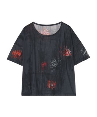 ＜Y’s (Women)＞ＨｉｇｈーＴｗｉｓｔ　Ｊｅｒｓｅｙ　Ｃａｃｔｕｓ　Ｆｌｏｗｅｒ　Ｐｒｉｎｔ　Ｔーｓｈｉｒｔ　ＹＧーＴ１３ー９６１