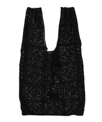 MEXICAN TILE PATTERN KNIT TOTE BAG