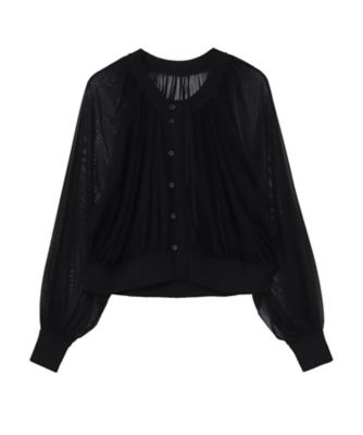＜Y’s (Women)＞ＰＯＬＹＥＳＴＥＲ　ＴＵＬＬＥ　ＧＡＴＨＥＲ　ＳＨＯＲＴ　ＣＡＲＤＩＧＡＮ　ＹＫーＫ１４ー０８４ー２ー０２