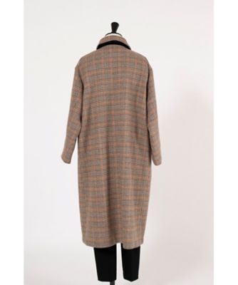 美品❣️イチ　ichi ❤️ ウール　タータンチェック柄ロングコート チェック柄バイカラートレンチコート(ショート丈＆ロング丈)