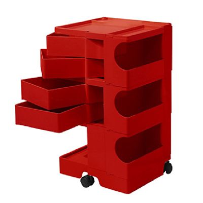 B-Line/ビーライン ボビーワゴン 3段4トレイ レッド 収納家具【三越伊勢丹/公式】