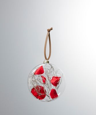 ＜PACOS＞【クリスマスおまとめ】ボタニカルチャイムオーナメント（レッドローズシルバーゴアナ）