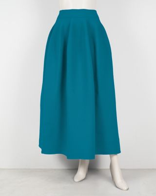 ＜Haut tricot＞★【受注生産】コクーンスカート（ウエストサイズ：フリー）ピーコック