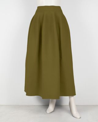 ＜Haut tricot＞★【受注生産】コクーンスカート（ウエストサイズ：Ｌ）オリーブ