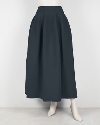 ＜Haut tricot＞★【受注生産】コクーンスカート（ウエストサイズ：フリー）チャコール