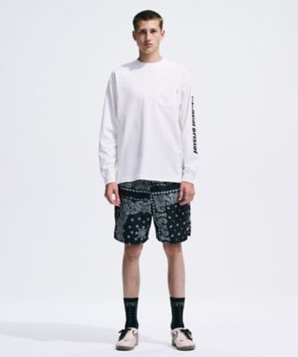 バンダナ柄ショートパンツ Mサイズ ブラック・ホワイト　FCRB ショーツ BANDANA NYLON EASY SHORTS FCRB