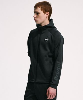 FCRB KNIT ZIP-UP HOODIE XL黒パーカースウェットブルゾン フーディー QUARTER KNIT ESSENTIAL ZIPーUP