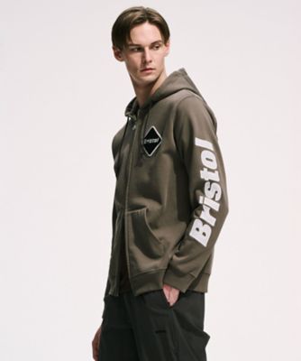 フーディ SLEEVE LOGO ZIPーUP SWEAT