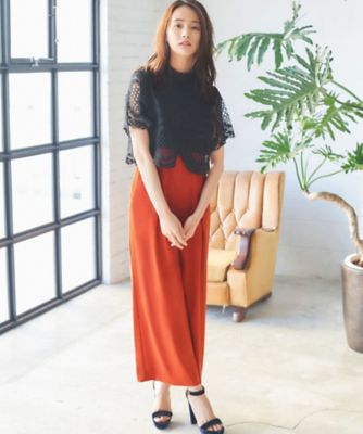 ＜FLOLIA (Women)＞サークル柄レースセットアップ風パンツドレス