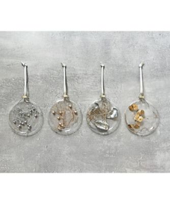 ＜PACOS＞【クリスマスおまとめ】ボタニカルチャイムオーナメント（ゴールドシルバー）４点セット