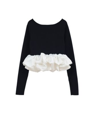 W BALLOON SHORT KNIT TOPS 10106ー