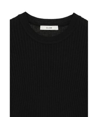 SHEER RIB KNIT TOPS 19106ー2252 | CLANE