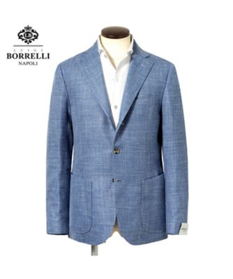 Luigi Borrelli (Men)/ルイジ ボレッリ ウールシルクリネンホップサック３Ｂ段返りシングルジャケット「ＰＲＯＣＩＤＡ」