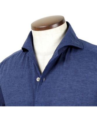 LUIGI BORRELLI リネンシャツメンズ 別注】LUIGI BORRELLI GABLE リネン ボタン