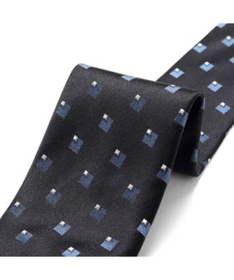 【未使用】Charvet ブラック　ジャカード小紋柄シルクネクタイ シルクジャカード小紋柄ネクタイ「459033」 CR459033ー