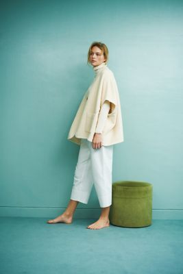 驚きの安さ プリスティンコットンシルクポンチョ ジャケット・アウター