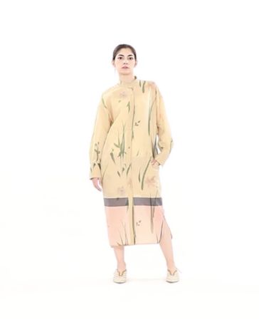 人気色 mame KASURI Jacquard Shirt One-Piece | metodoicm.com.br