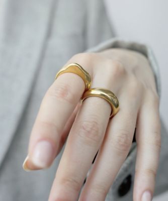 TEN. オーバルリング ゴールド 18Kgp 11号 箱付き